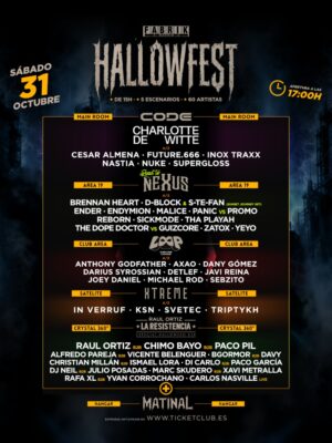Hallowfest 2026 se celebra el 31 de octubre en Fabrik, Madrid, con más de 60 artistas, cinco escenarios y una programación que reúne Techno, Hardstyle, Hard Dance y Remember.