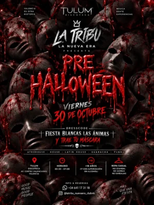 Cartel de PRE HALLOWEEN: 30 de octubre de 2026 en Tulum, Valencia