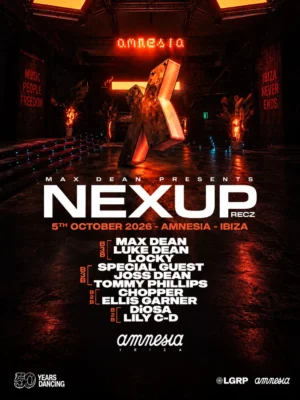 Cartel de NEXUP: 5 de octubre de 2026 en Amnesia Ibiza, Ibiza