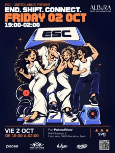 Cartel de ESC – END. SHIFT. CONNECT.