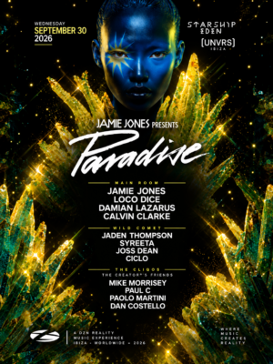 Jamie Jones Presents Paradise llega el 30 de septiembre a [UNVRS], Ibiza, con Jamie Jones, Loco Dice, Damian Lazarus y Calvin Clarke.