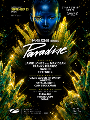 Jamie Jones Presents Paradise llega el 23 de septiembre a [UNVRS], Ibiza, con Jamie Jones B2B Max Dean, Franky Rizardo, Gaskin, Fifi Forte y más artistas.