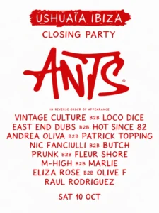 Cartel de ANTS CLOSING PARTY