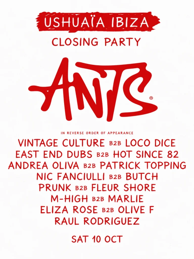 Cartel de ANTS CLOSING PARTY