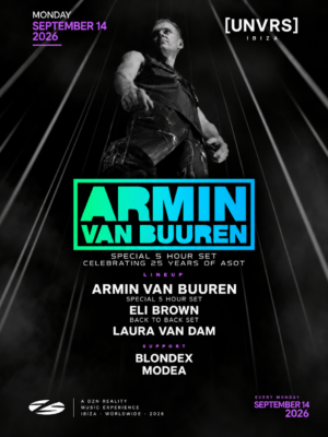 A State Of Trance continúa el 14 de septiembre en [UNVRS], Ibiza, con Armin van Buuren, Eli Brown, Laura van Dam, Blondex y Modea.