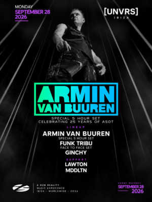 A State Of Trance continúa el 28 de septiembre en [UNVRS], Ibiza, con Armin van Buuren, Funk Tribu, Ginchy, Lawton y MDDLtn.