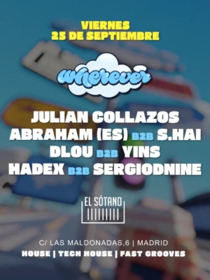 Cartel de Wherever III Aniversario: 25 de septiembre de 2026 en El Sótano, Madrid