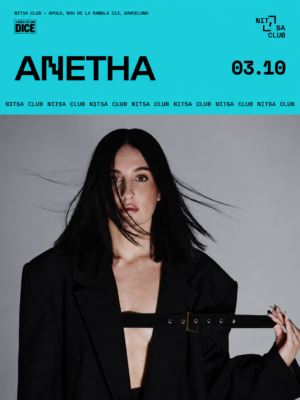 Anetha llega a Nitsa Club el 3 de octubre en Barcelona con una sesión de Techno, Trance y electrónica experimental.