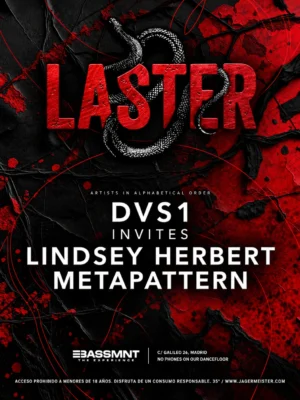 Cartel de LASTER CLUB PRESENTS DVS1 INVITES: 26 de septiembre de 2026 en The Bassement, Madrid con DVS1 y Lindsey Herbert