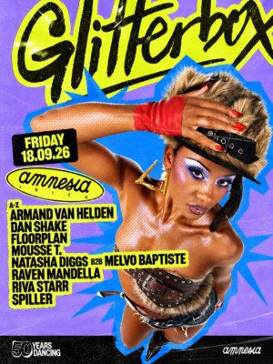 Amnesia Ibiza presenta el 18 de septiembre de 2026 a Armand Van Helden, Dan Shake, Floorplan, Mousset, Riva Starr, Spiller y otros artistas.