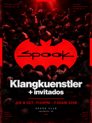 Klangkuenstler llega a Spook Valencia el 8 de octubre con su potente sonido de Hard Techno, Industrial Techno y Schranz.