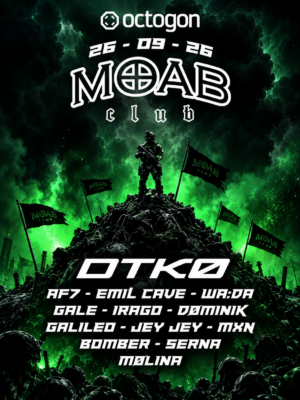 MOAB llega el 26 de septiembre a Octogon 360, Madrid, con DTKØ, AF7, Emil Cave, Wa:Da y una amplia representación de la escena underground.