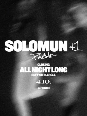 Cartel de SOLOMUN+1 – CLOSING PARTY: 4 de octubre de 2026 en Pacha Ibiza, Ibiza