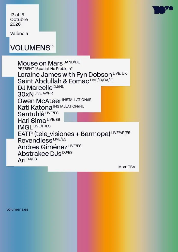 Cartel de 10TH EDITION VOLUMENS: 13 de octubre de 2026 en TBA, Valencia con Marcelle