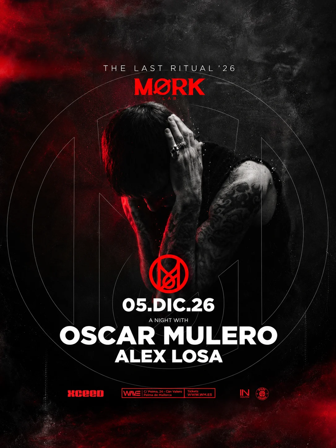 Cartel de MØRK LAB: A NIGHT WITH OSCAR MULERO: 5 de diciembre de 2026 en Es Gremi, Palma de Mallorca con Oscar Mulero