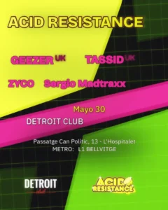 Cartel de ACID RESISTANCE MENTAL STATE: 30 de mayo de 2027 en Barcelona
