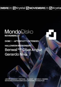 Cartel de AFTERPARTY EXTENDED: BENWAL B2B OLIVE ANGUZ: 1 de noviembre de 2026 en 1 de noviembre con Gerardo Niva y Benwal