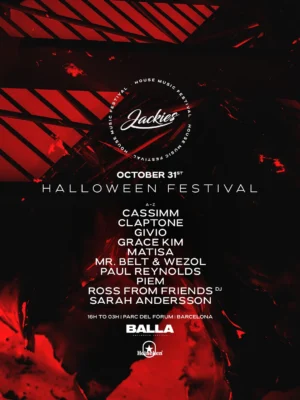 Cartel de ALMOST SOLD OUT * JACKIES OPEN AIR HALLOWEEN [BALLA BARCELONA FESTIVAL]: 31 de octubre de 2026 en Barcelona
