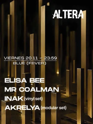 Cartel de ALTERA CLUB NIGHT: 20 de noviembre de 2026 en Fever, Bilbao con Elisa Bee