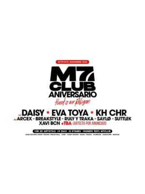 Cartel ANIVERSARIO M7 CLUB (4DIAS_12/13/14/15 NOV 26) / 12 de noviembre / M7 Club, Barcelona