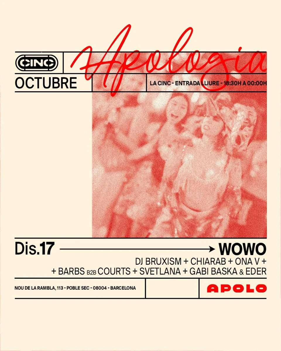 Cartel de APOLOGIA X WOWO: 17 de octubre de 2026 en Sala Apolo, Barcelona