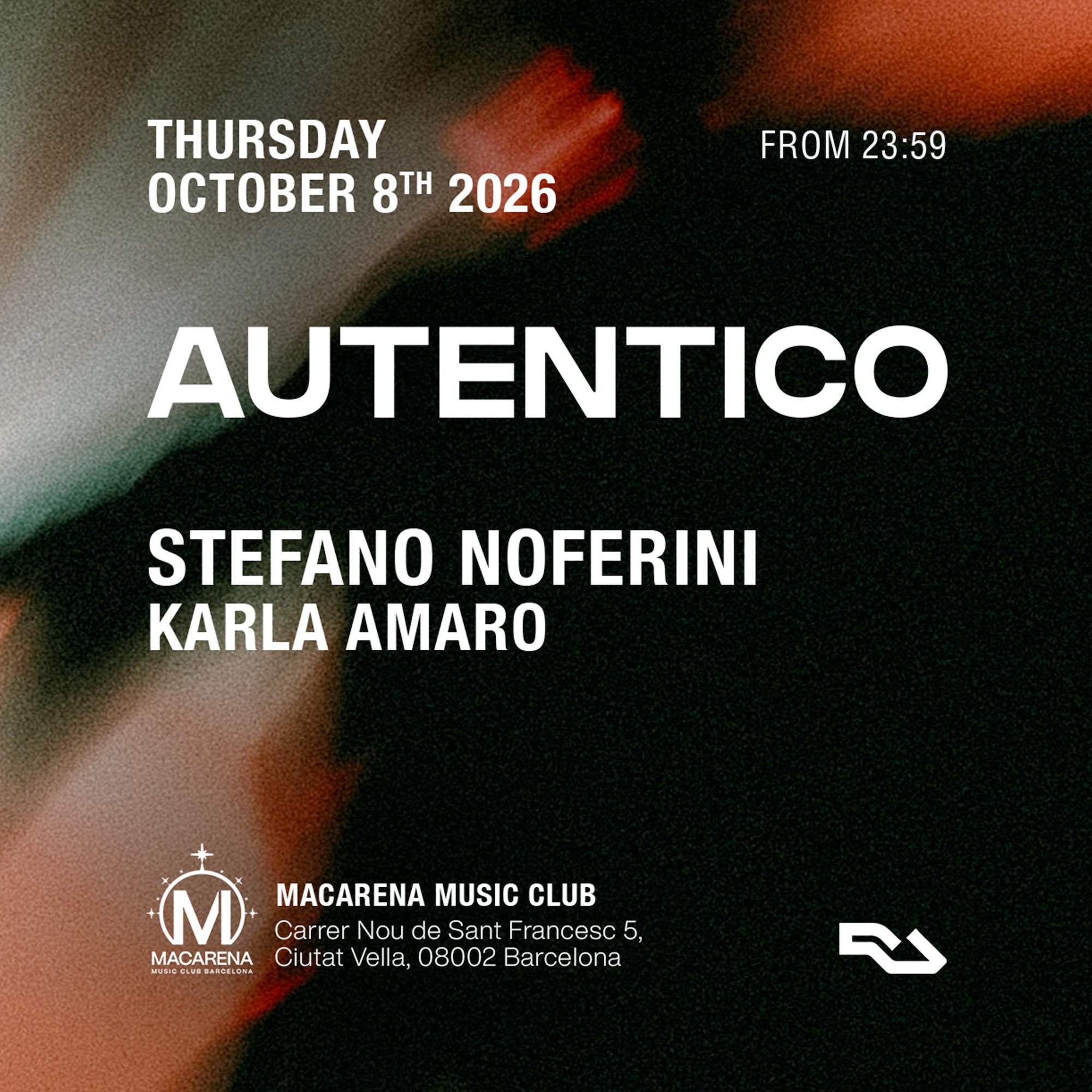 Cartel de AUTÉNTICO / 8 de octubre / Macarena Club, Barcelona