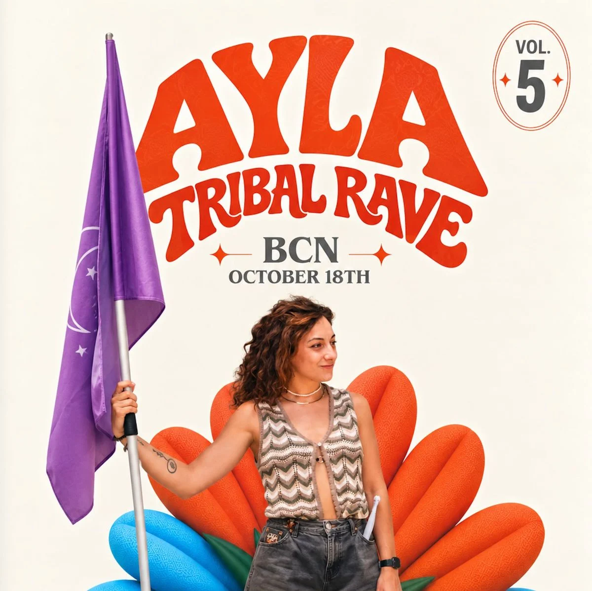 Cartel de AYLA TRIBAL RAVE BCN – VOL. 5: 18 de octubre de 2026 en SKS Studio, Barcelona