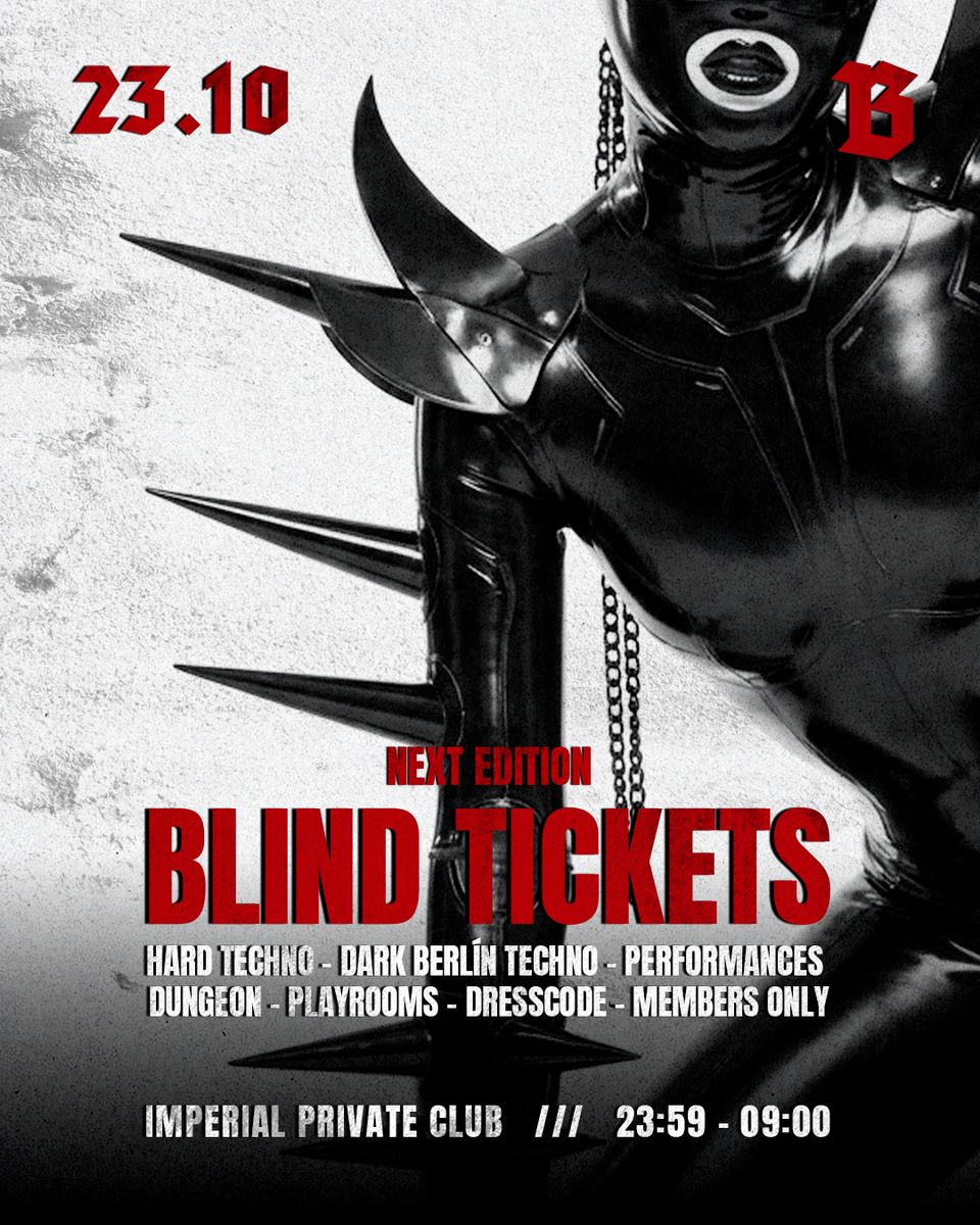 Cartel de BERLINA – HARD TECHNO KINKY PARTY: 23 de octubre de 2026 en Imperial Private Club, Barcelona