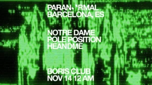 Cartel de BORIS CLUB: NOTRE DAME PRESENTS PARANORMAL: 14 de noviembre de 2026 en Barcelona