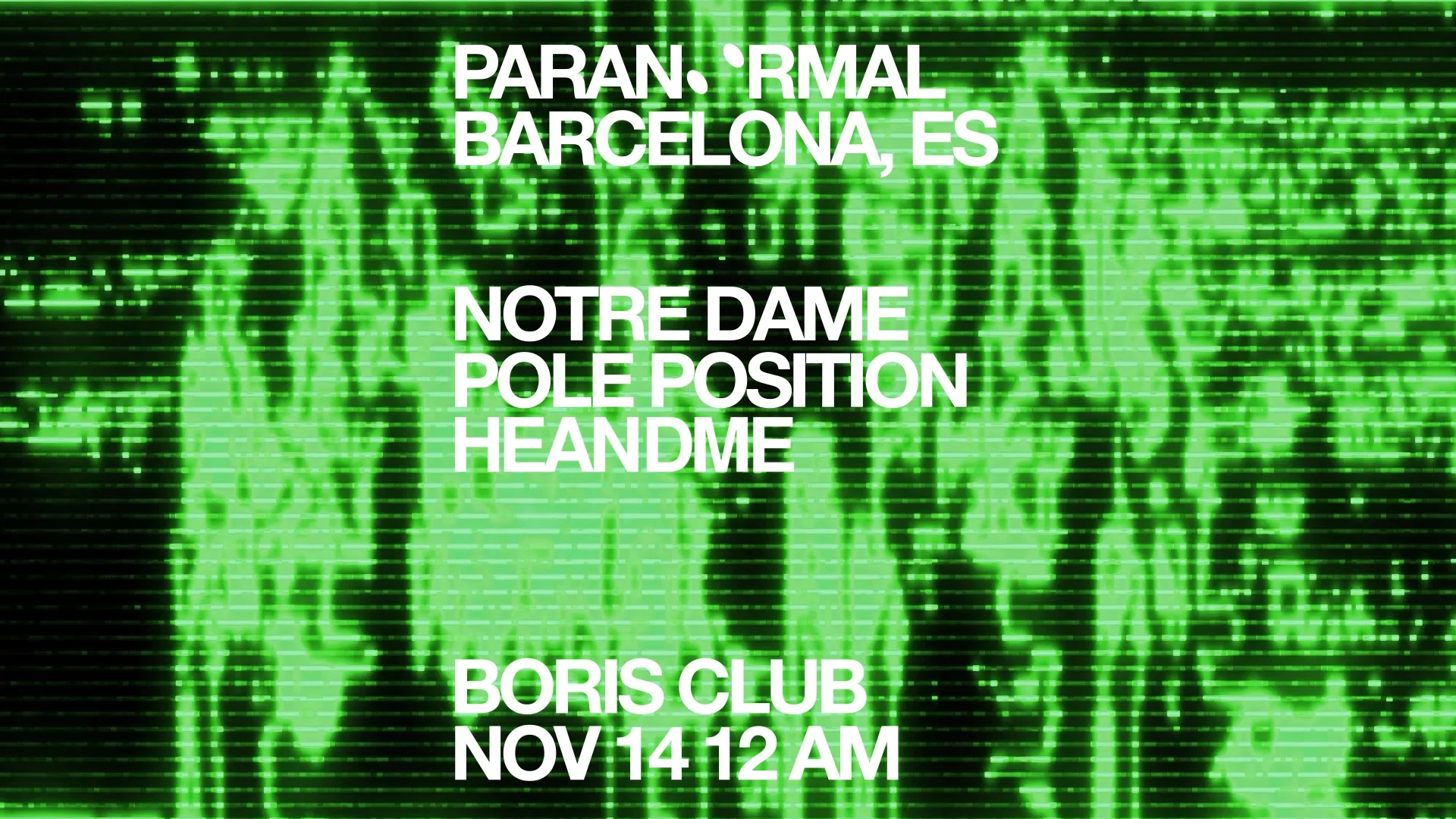 Cartel de BORIS CLUB: NOTRE DAME PRESENTS PARANORMAL: 14 de noviembre de 2026 en Barcelona