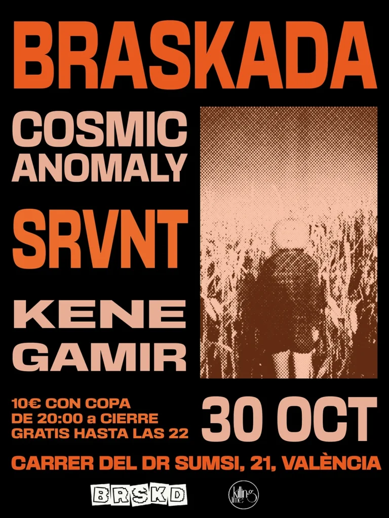 Cartel de BRASKADA X COSMIC ANOMALY & SRVNT