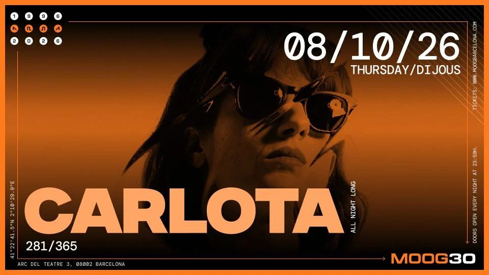 Cartel de CARLOTA: 8 de octubre de 2026 en Moog Club, Barcelona con Carlota