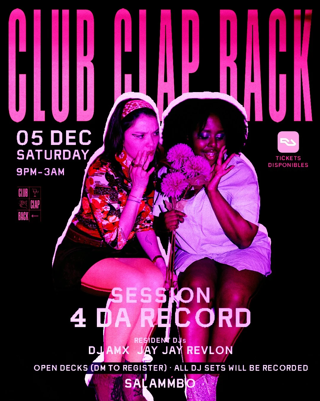 Cartel de CLUB CLAP BACK PRESENTS: SESSION 4 DA RECORD: 5 de diciembre de 2026 en Barcelona