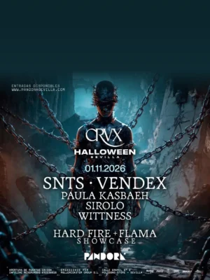 Cartel CRVX HALLOWEEN W/ SNTS Y VENDEX / 1 de noviembre / Pandora, Sevilla