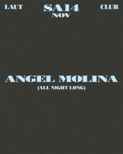 Cartel ANGEL MOLINA (ALL NIGHT LONG) – 14 de noviembre – Barcelona