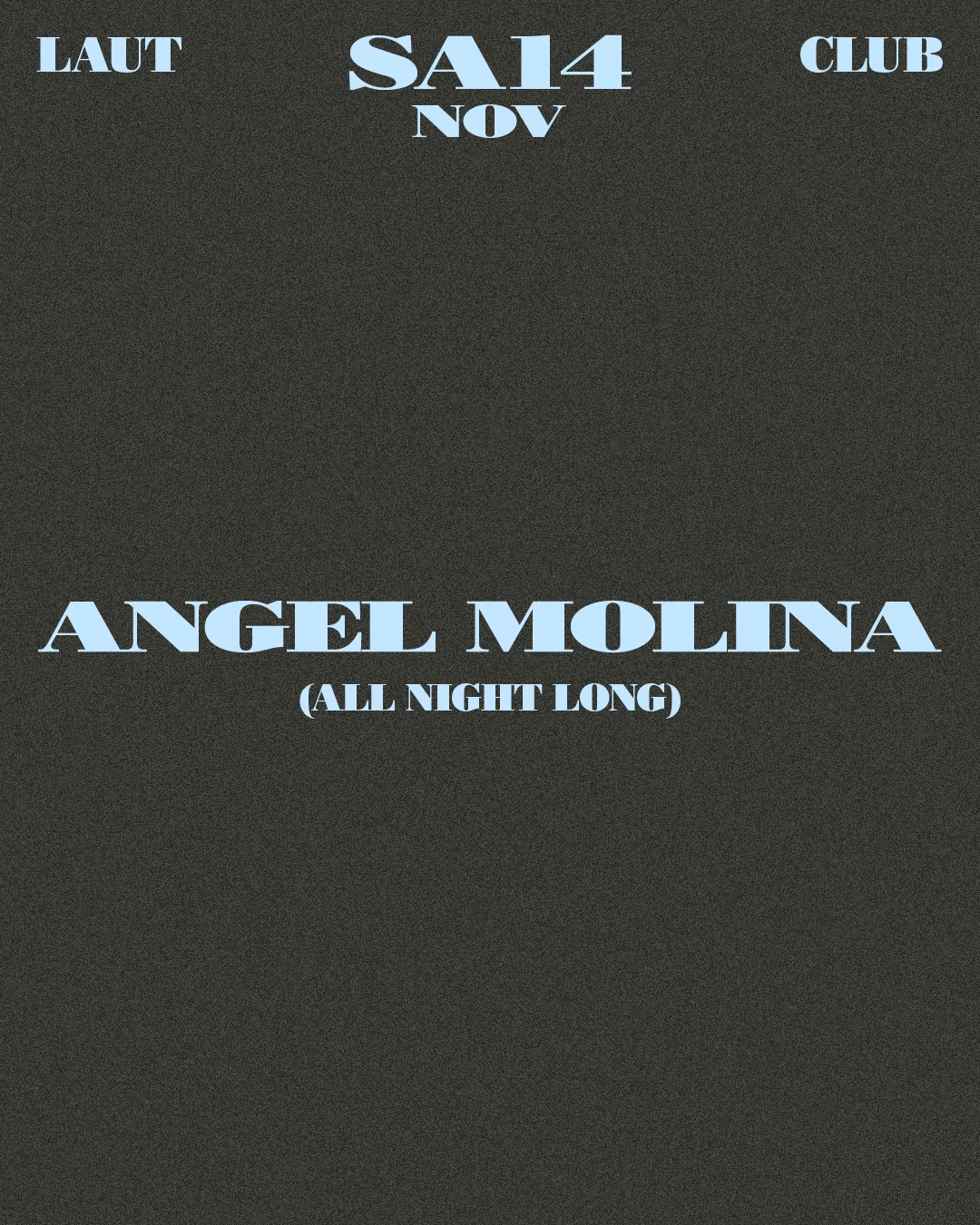 Cartel ANGEL MOLINA (ALL NIGHT LONG) – 14 de noviembre – Barcelona