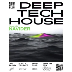 Cartel de DEEP, TECH, HOUSE BY NAVIDER: 26 de noviembre de 2026 en Barcelona con Navider