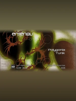 Cartel ENRENOU PRES. POLYGONIA + TUNIK / 13 de noviembre / Les Enfants Brillants, Barcelona