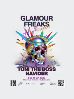 Cartel de GLAMOUR FREAKS HALLOWEEN: 31 de octubre de 2026 en Slow Club, Barcelona con Navider