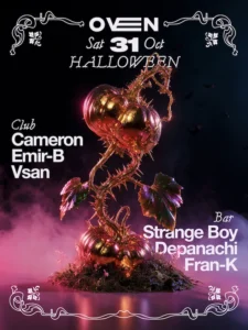 Cartel de HALLOWEEN CAMERON + V SAN + AMIR-B