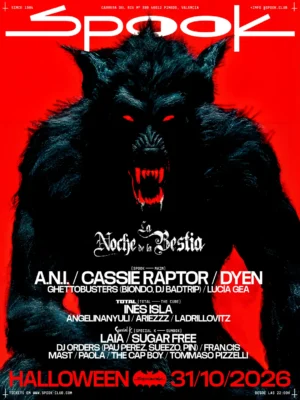 Cartel de HALLOWEEN: CASSIE RAPTOR + DYEN + A.N.I. & TOTAL WITH INES ISLA & SPECIAL-K WITH LAIA + SUGAR FREE: 31 de octubre…