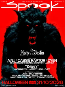 Cartel de HALLOWEEN: CASSIE RAPTOR + DYEN + A.N.I. & TOTAL WITH INES ISLA & SPECIAL-K WITH LAIA + SUGAR FREE