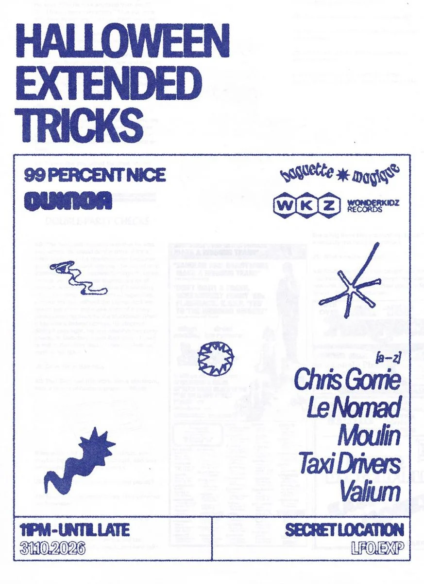 Cartel de HALLOWEEN EXTENDED TRICKS BY QUINOA, 99PN, WONDERKIDS & BAGUETTE MAGIQUE: 31 de octubre de 2026 en LFO, Madrid
