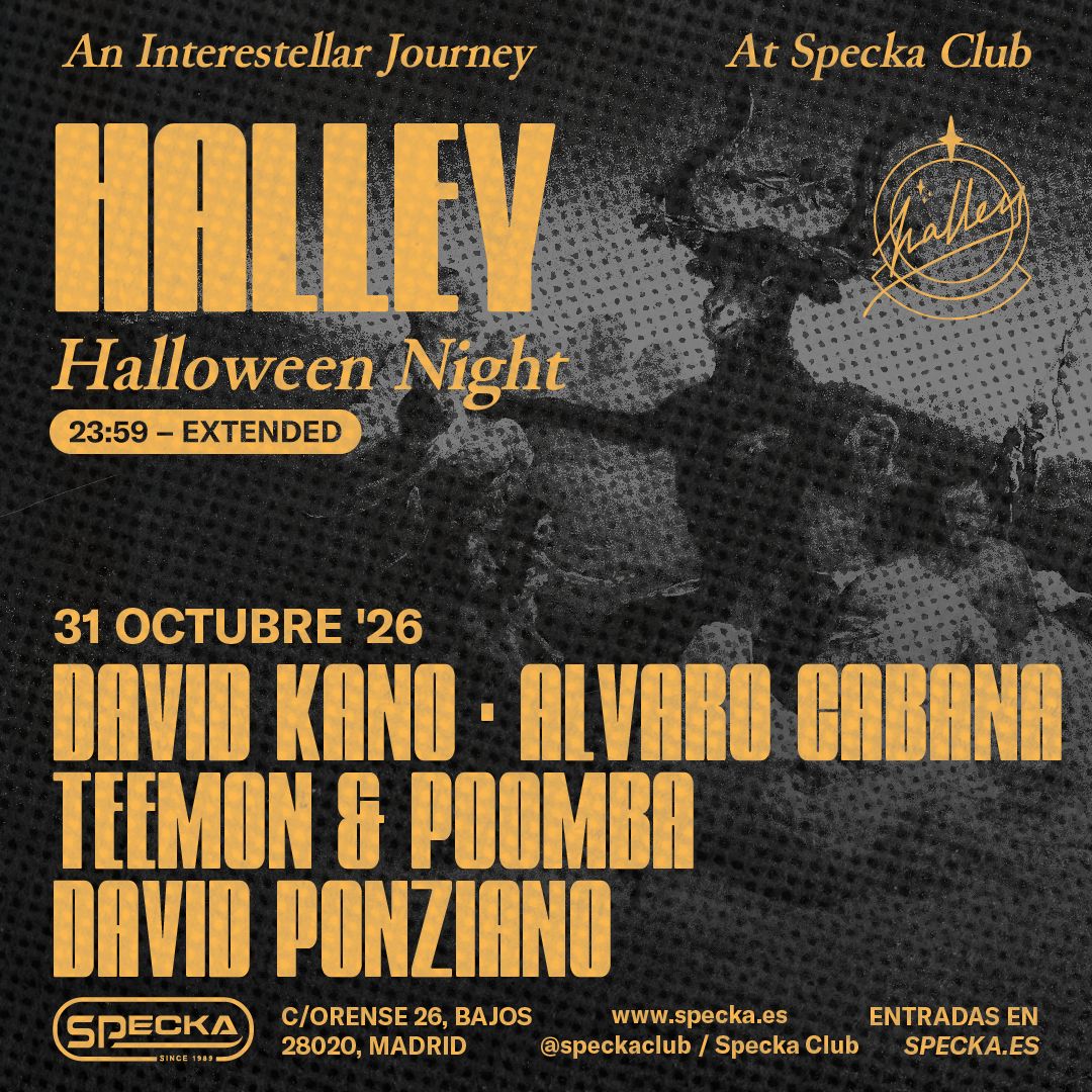 Cartel de HALLOWEEN NIGHT – HALLEY CLUB: 31 de octubre de 2026 en Specka, Madrid