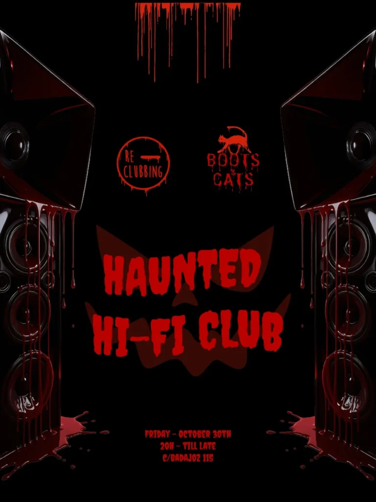 Cartel de HAUNTED HI-FI CLUB - HALLOWEEN SPECIAL BY RE-CLUBBING X BOOTS & CATS