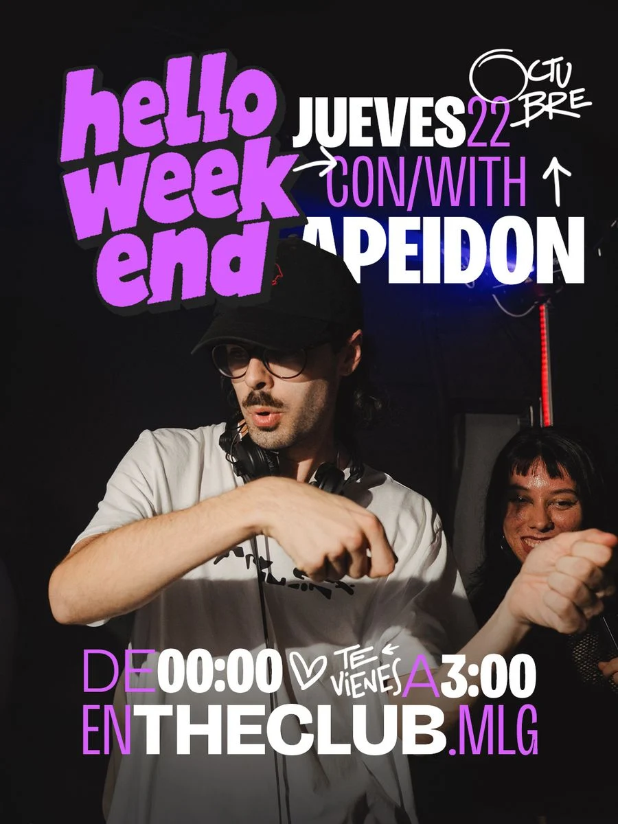 Cartel de HELLO WEEKEND: HOUSE & UK GARAGE: 22 de octubre de 2026 en The Club (Málaga), Malaga España