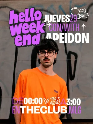 Cartel de HELLO WEEKEND: HOUSE & UK GARAGE: 29 de octubre de 2026 en The Club (Málaga), Malaga España