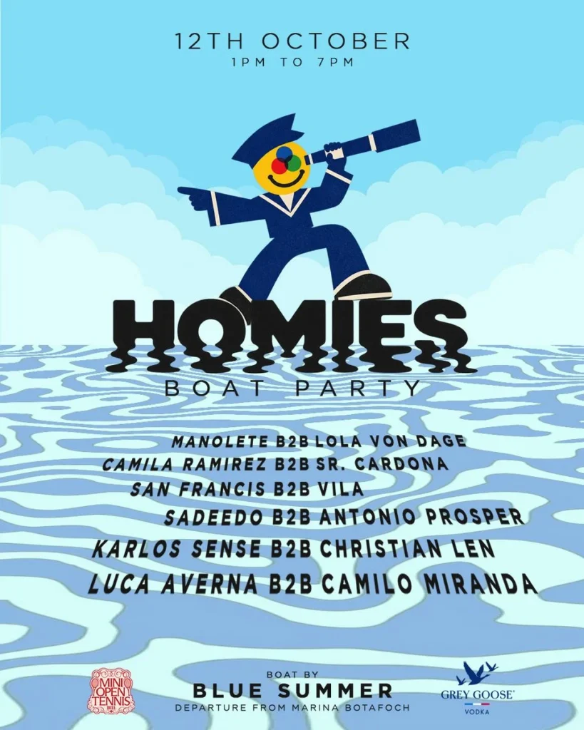 Cartel de HOMIES IBIZA · BOAT PARTY