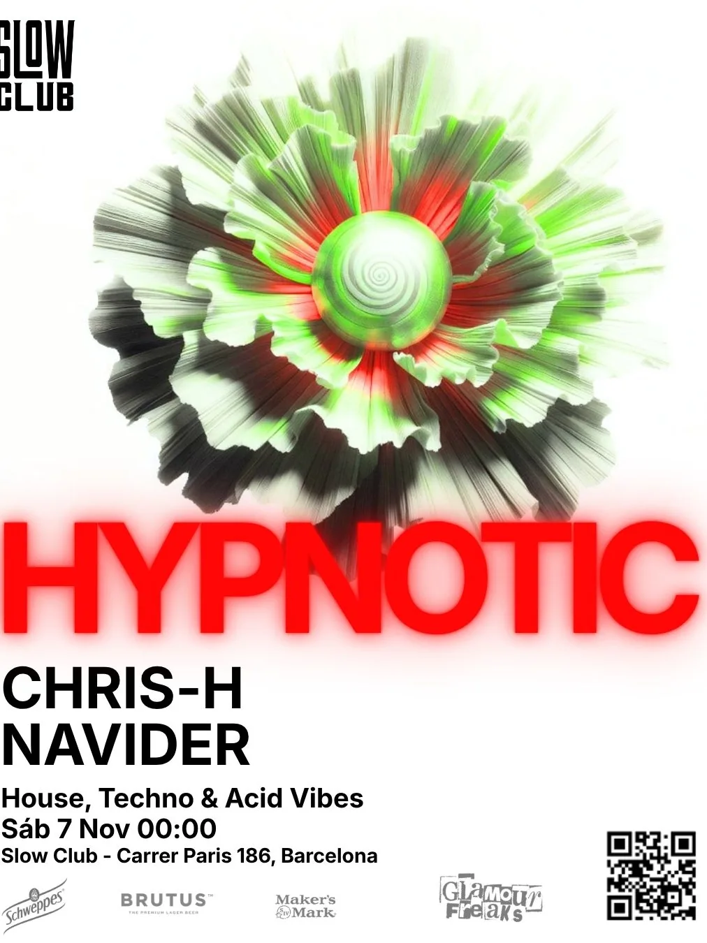 Cartel de HYPNOTIC: CHRIS-H + NAVIDER: 7 de noviembre de 2026 en Barcelona con Navider