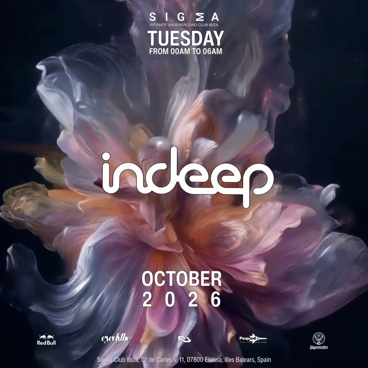 Cartel de INDEEP: 27 de octubre de 2026 en Sigma, Ibiza